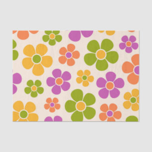 Reto 1960s Style Mid Mod Floral Pattern Tissue Paper