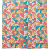 Reto Geometric Pattern Shower Curtain