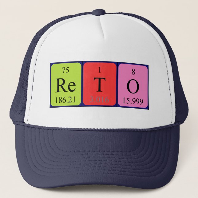 Reto periodic table name hat (Front)