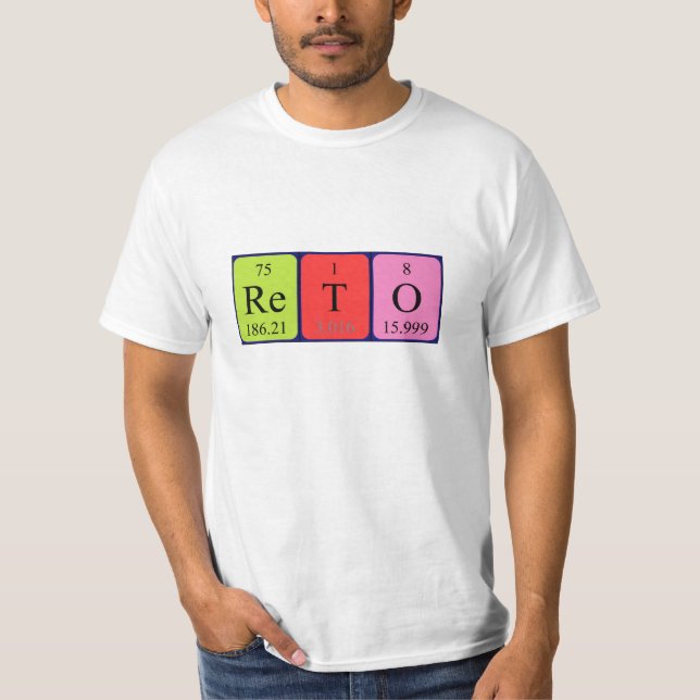 Reto periodic table name shirt (Front)