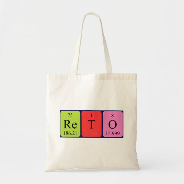 Reto periodic table name tote bag (Front)