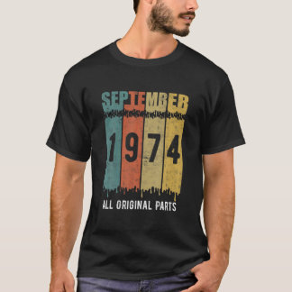Reto Vintage 46Th Birthday Tee, Born In September T-Shirt