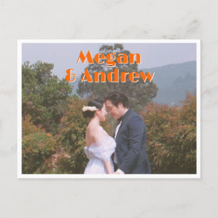 Reto wedding photo postcard