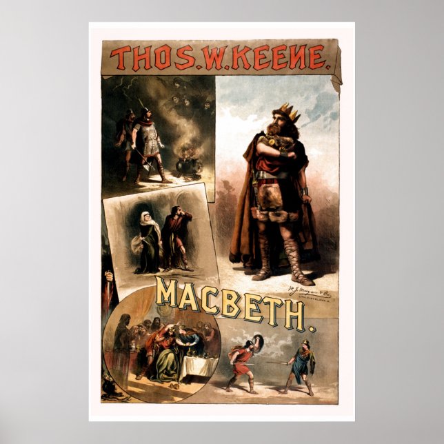 retouched Vintage Shakespeare Macbeth Poster (Front)