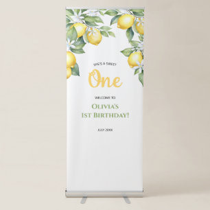 Retractable Banner Lemon citrus 1st birthday.