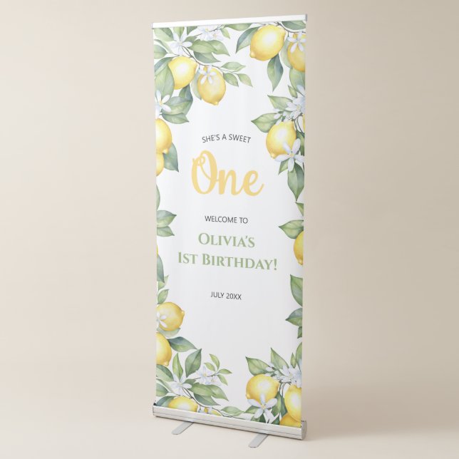 Retractable Banner Lemon citrus 1st birthday. (3/4)