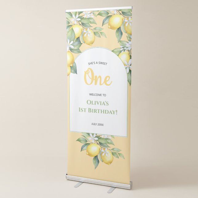 Retractable Banner Lemon citrus 1st birthday. (3/4)