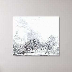 Retreat from the Battle of Worcester Canvas Print