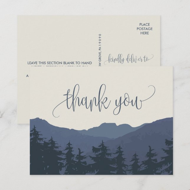 Retreat to the Mountains Thank You Postcard (Front/Back)