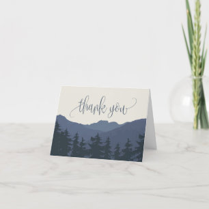 Retreat to the Mountains Wedding Thank You Card