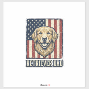 Retriever Dad Vintage Dog Flag Shirt Design_1