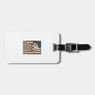 Retriever Dad Vintage Dog Flag Shirt Design_1 Luggage Tag