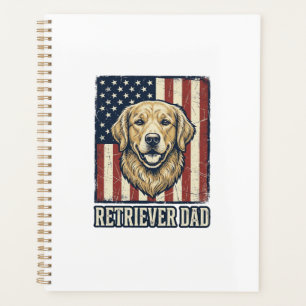 Retriever Dad Vintage Dog Flag Shirt Design_1 Planner