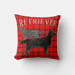 Retriever Dogs On Plaid Cushion