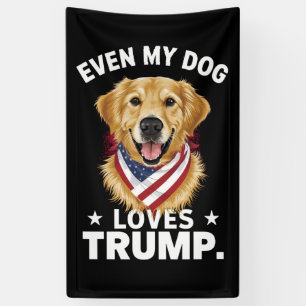 Retriever Even My Dog Loves Trump USA Flag Banner