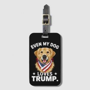 Retriever Even My Dog Loves Trump USA Flag Luggage Tag