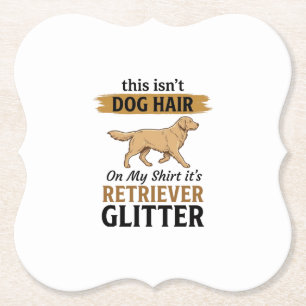 Retriever Glitter Funny Dog Lover Vintage Design_1 Paper Coaster