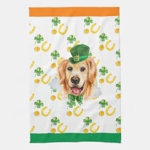 Retriever Holiday Home Decor St Patricks Day Tea Towel