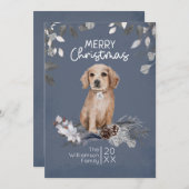 Retriever Puppy Watercolor Christmas Holiday Card (Front/Back)
