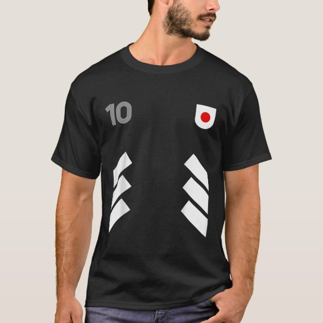 Retro10 Japan Football Japan Soccer Japan Flag  T-Shirt (Front)