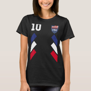 Retro10 USA Soccer Football American USA Flag Desi T-Shirt