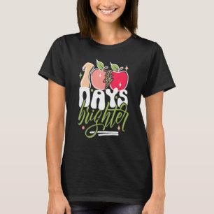 Retro 100 Days Brighter Groovy Teacher 100th Day o T-Shirt