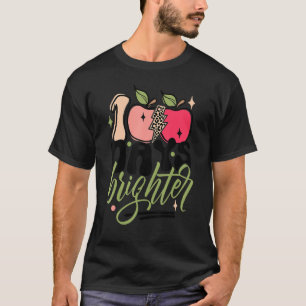 Retro 100 Days Brighter Groovy Teacher 100th Day o T-Shirt