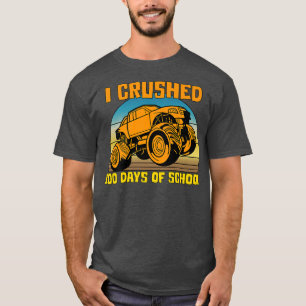 Retro 100 Days Of School Boys Monster Truck T-Shirt
