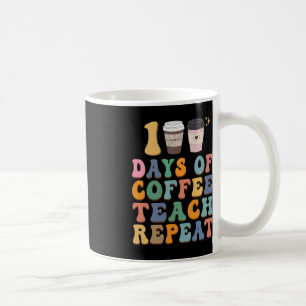 Retro 100 Days Of School For Teacher Coffee Lover Mug