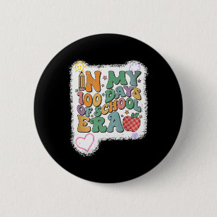 Retro 100 Days Of School Shirt 6 Cm Round Badge