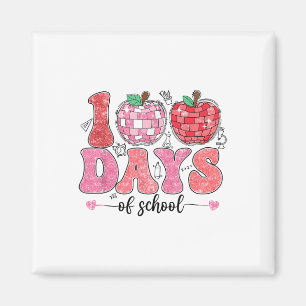 Retro 100 Days Of School Smile Face Cute 100th Day Magnet