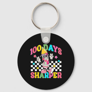 Retro 100 Days Sharper Little Pencil 100th Day Of Key Ring