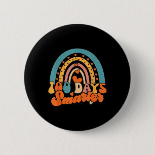 Retro 100 Days Smarter 100 Days Of School Rainbow 6 Cm Round Badge