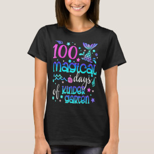 Retro 100 Magical Days Of Kindergarten Mermaid Gir T-Shirt
