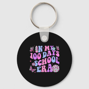 Retro 100th Day Of School Teacher Kid 100 Days Of Key Ring