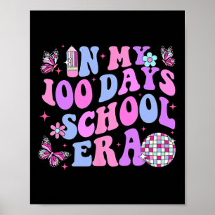 Retro 100th Day Of School Teacher Kid 100 Days Of  Poster