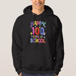 Retro 100th Day Of School Teachers Kids Child Happ Hoodie
