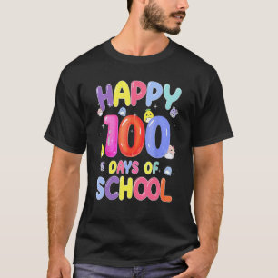 Retro 100th Day Of School Teachers Kids Child Happ T-Shirt