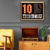 Retro 10th Anniversary Hearts Custom Photo Collage