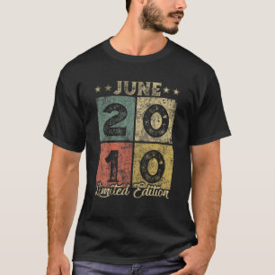 Retro 11Th Birthday Awesome Since June 2010 11 Yea T-Shirt