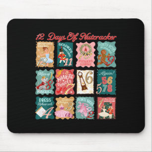 Retro 12 Days Of Nutcracker Ballet Fairy Plum Ging Mouse Mat