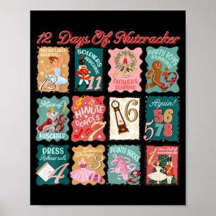 Retro 12 Days Of Nutcracker Ballet Fairy Plum Ging Poster