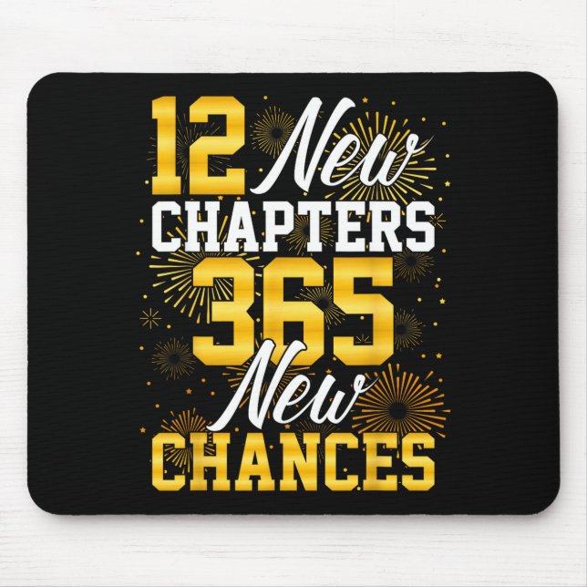 Retro 12 New Chapters 365 New Chances Happy New Ye Mouse Mat (Front)