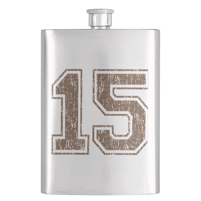 Retro 15 Brown Hip Flask (Front)