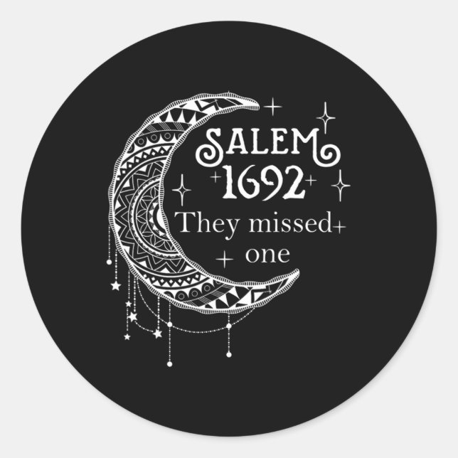 Retro 1692 They Missed One Witch Salem 1692 Hallow Classic Round Sticker (Front)