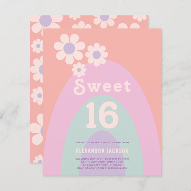 Retro 16th Birthday Party (Front/Back)