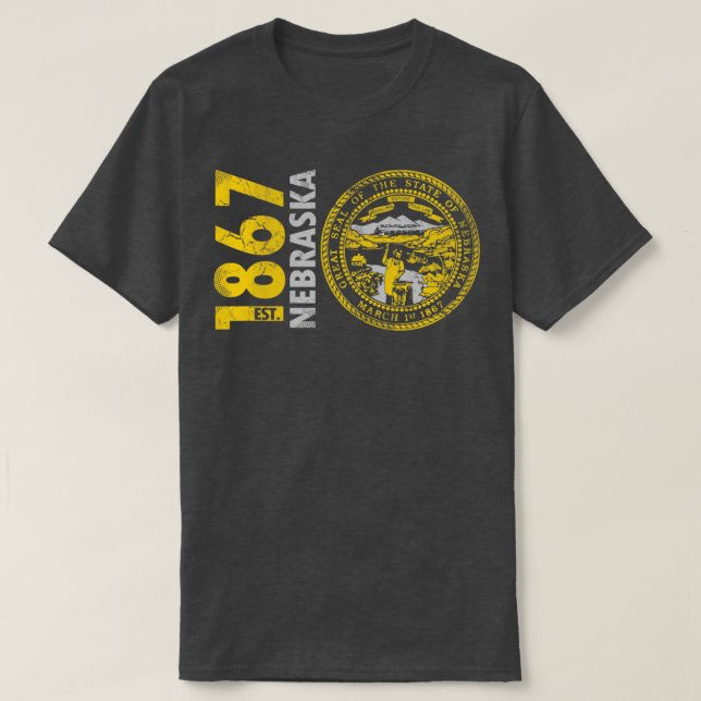 Retro 1867 Nebraska State Flag T-Shirt (Design Front)