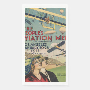 Retro 1912 Los Angeles Air Show Travel Art Napkin