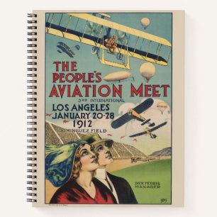 Retro 1912 Los Angeles Air Show Travel Art Notebook