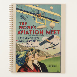 Retro 1912 Los Angeles Air Show Travel Art Planner
